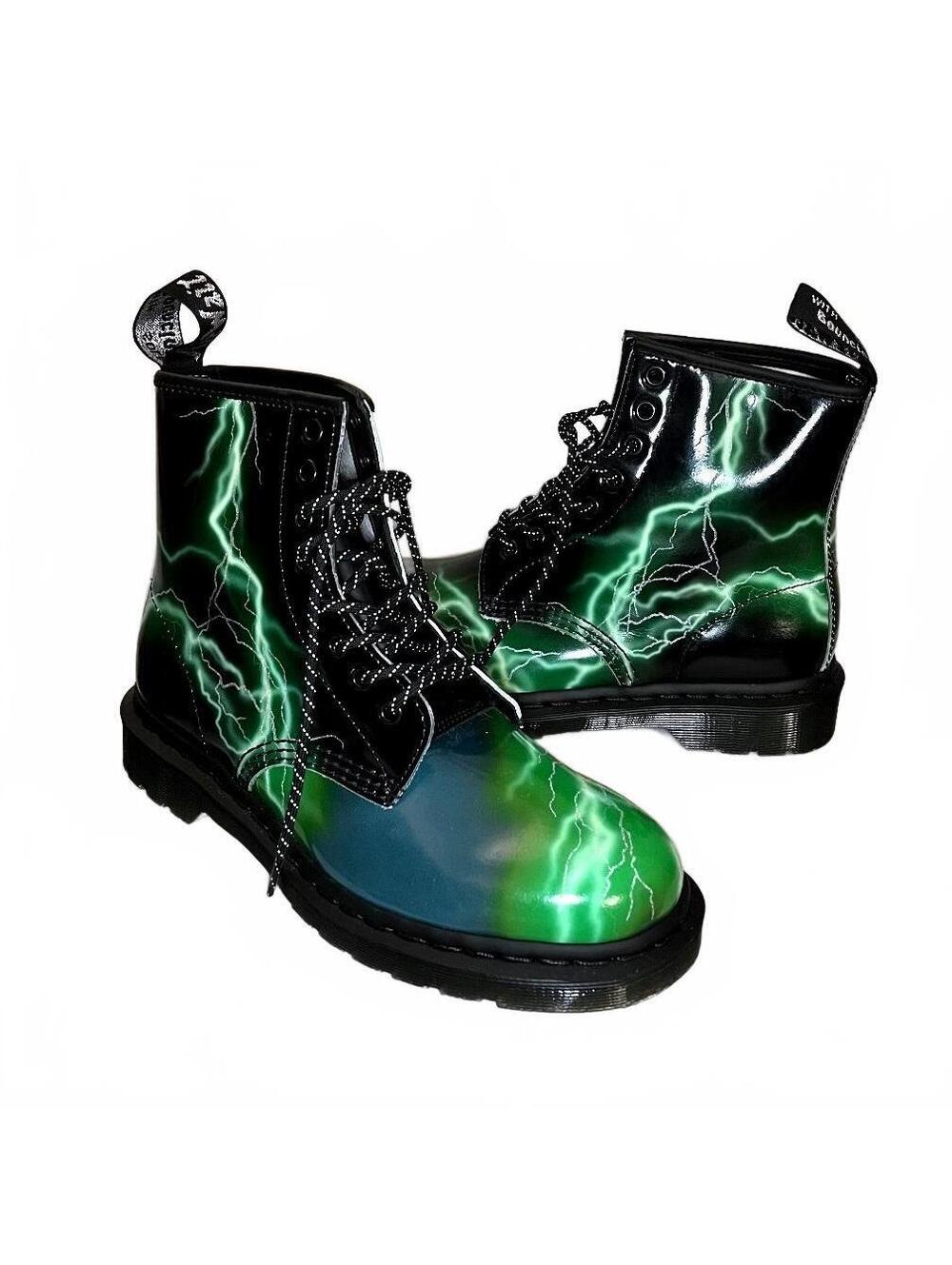 Dr. Martens 1460 Flash Green Lightning Boots US 8 Women’s / 7 Men’s